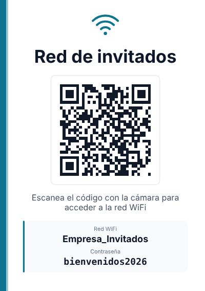 Plantilla de cartel WiFi con QR para oficinas y empresas