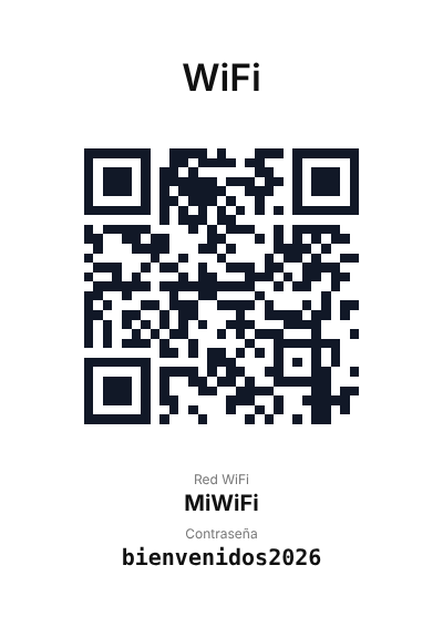 Plantilla de cartel WiFi con QR para pegatina para el router